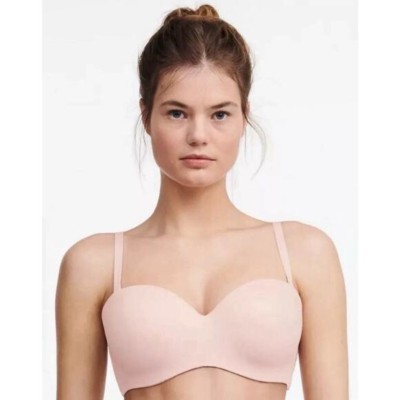 Chantelle Norah Comfort Strapless Convertible Bra Nude Rose New Size 34D B2482 - Picture 1 of 7